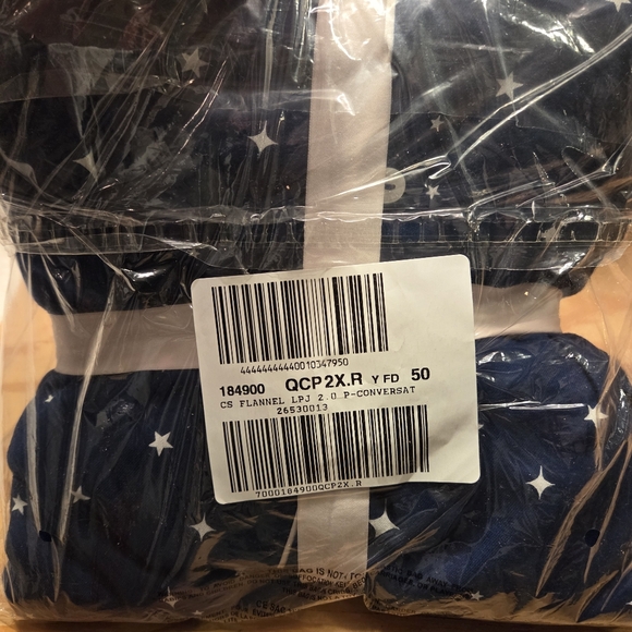 VICTORIA'S SECRET Flannel Long Pajama Set - Blue w/ Stars - XXL - Picture 6 of 6